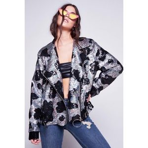 Jaded London, fully sequined cow print jacket